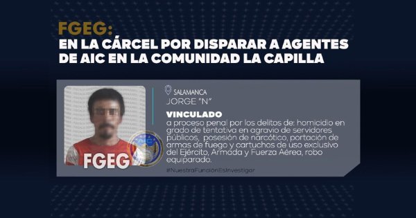 Vinculan a proceso a hombre que atacó a policías en Salamanca