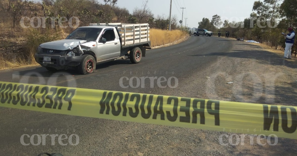 Motociclista pierde la vida tras chocar contra una camioneta en Guanajuato