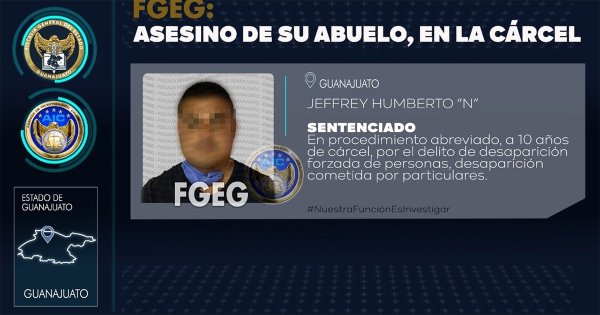 Condenan a capitalino a 10 años de prisión por el homicidio de su abuelo en Guanajuato