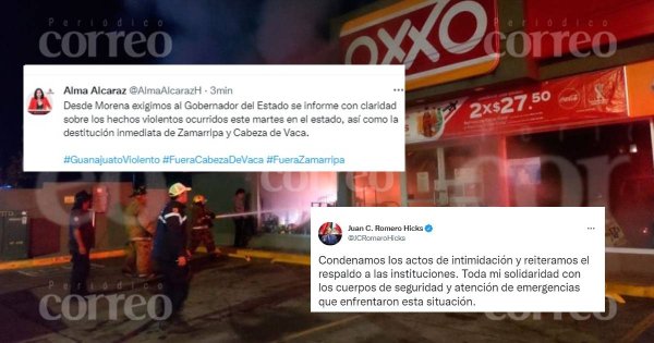 Diputados y políticos reaccionan a la noche violenta en Guanajuato