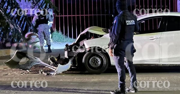 Conductor ebrio impacta camioneta de la Guardia Nacional en Irapuato; hay 3 elementos heridos