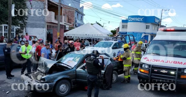 Choque múltiple en La Ganadera de Irapuato deja seis personas heridas