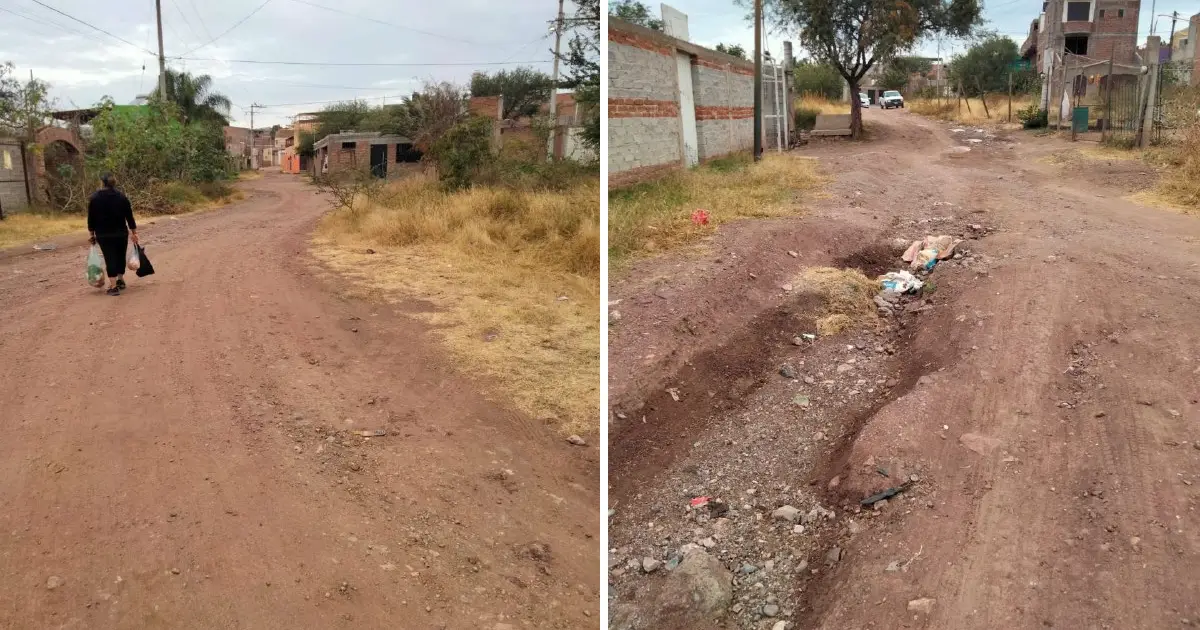 Vecinos de la Francisco Javier Mina en Guanajuato urgen pavimentación de su calle