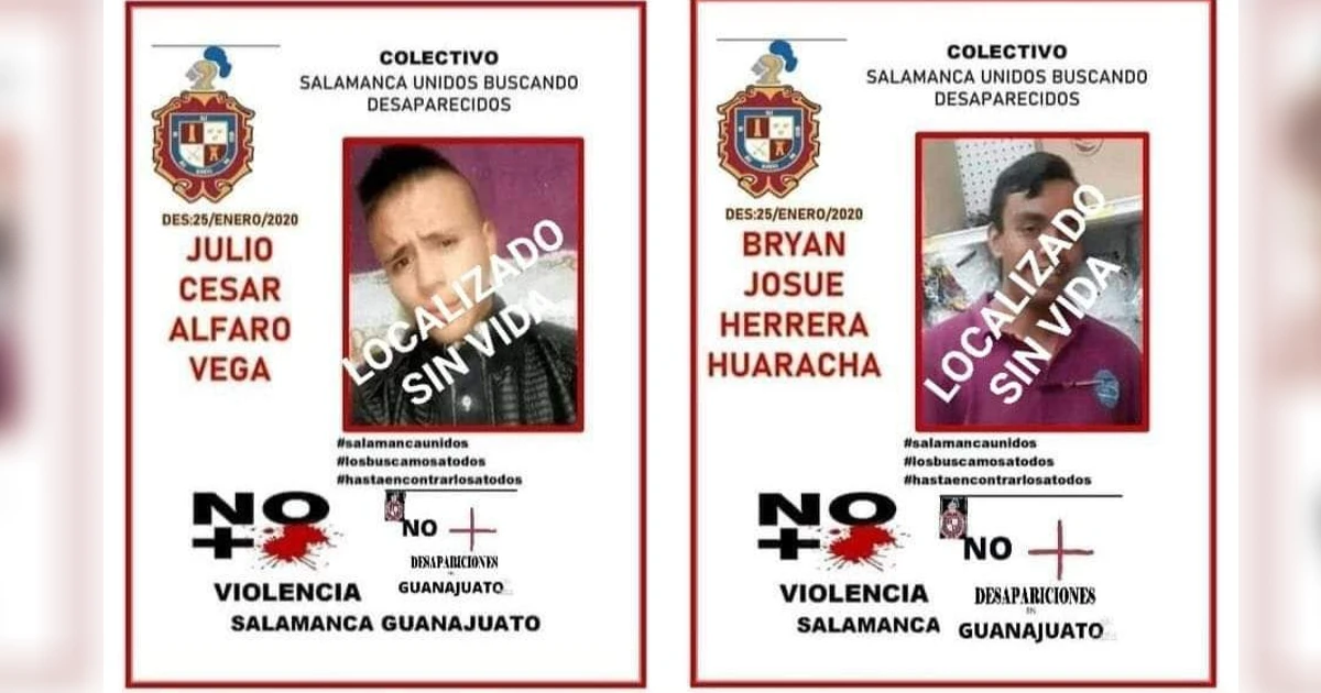 Hallan sin vida a dos jóvenes reportados desaparecidos en Salamanca