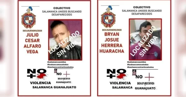 Hallan sin vida a dos jóvenes reportados desaparecidos en Salamanca