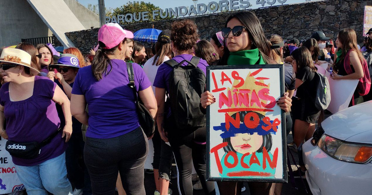 8M: Marchan mujeres de Guanajuato contra la violencia machista y feminicida