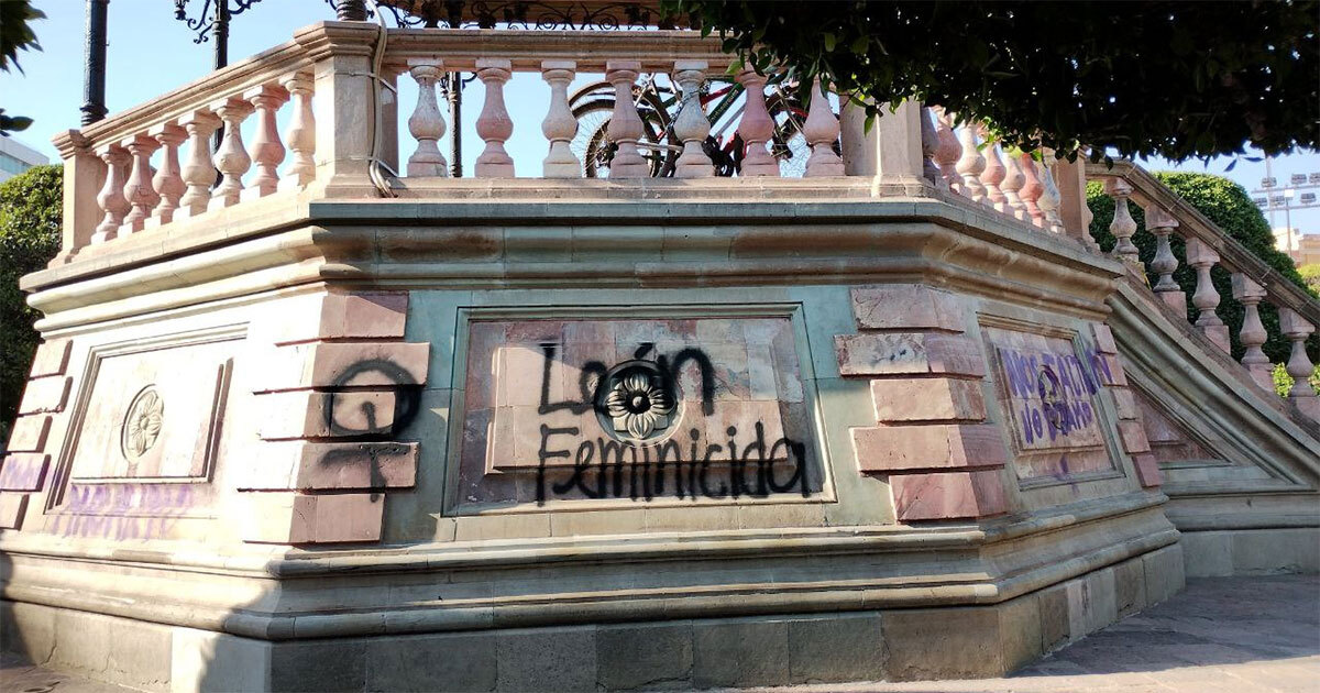 Iconoclasia feminista permanece en municipios de Guanajuato tras protestas del 8M