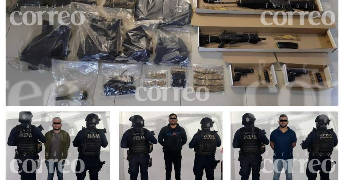 Detienen en Moroleón a tres personas con posesión de armas de fuego