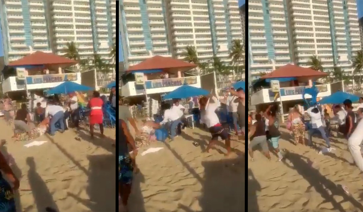 Turistas y vendedores de Acapulco se agarran a palazos 