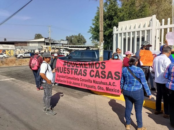 “Queremos nuestras casas”, clama Dignidad Comunitaria Coronilla Nazahua ante visita de Sinhue en Irapuato 