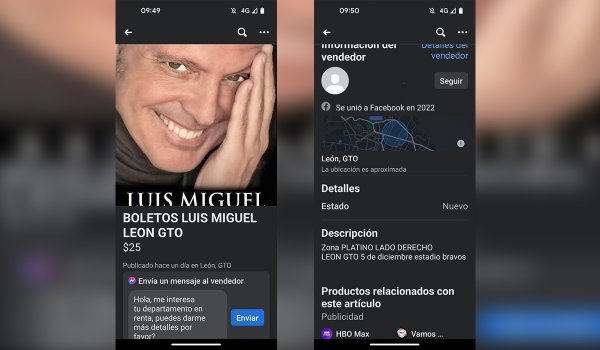 Reventa de boletos para Luis Miguel en León llega hasta los 70 mil pesos