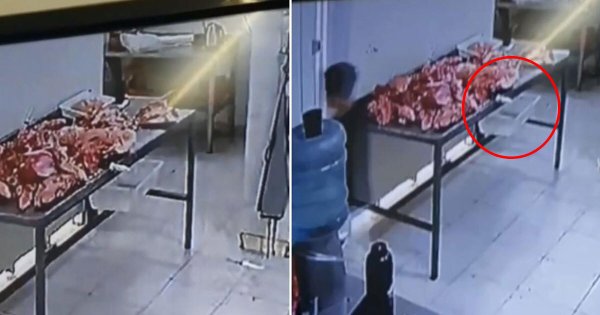 ¡Aterrador! Captan en video a supuesto fantasma en una carnicería usando un cuchillo