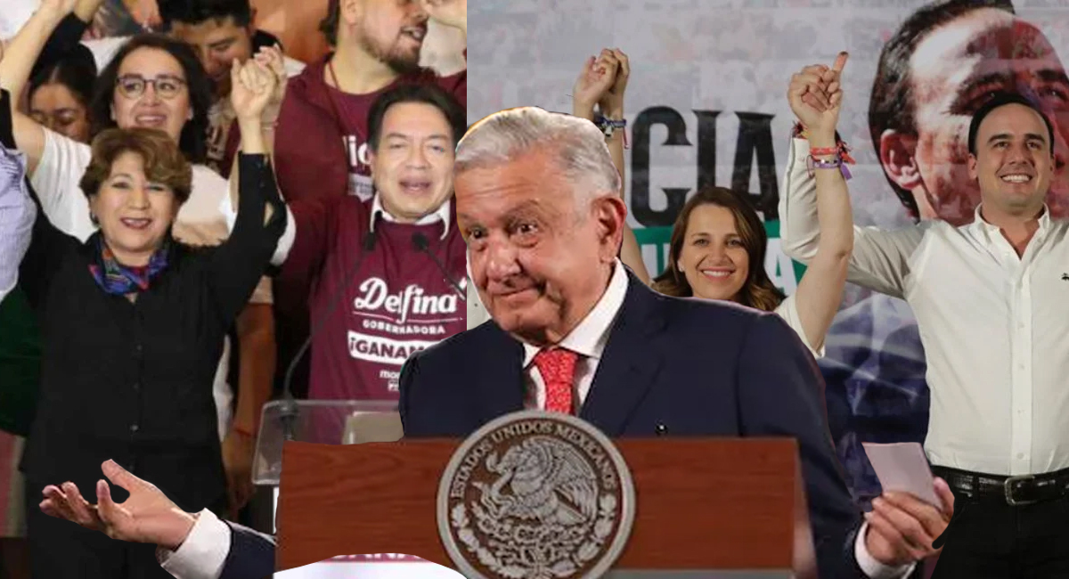 AMLO felicita a Delfina Gómez y Manolo Jiménez por triunfo en las urnas 