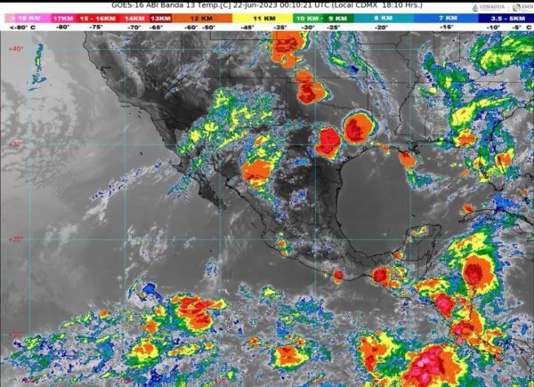 Habrá lluvias en casi la mitad del país por ciclón Adrián