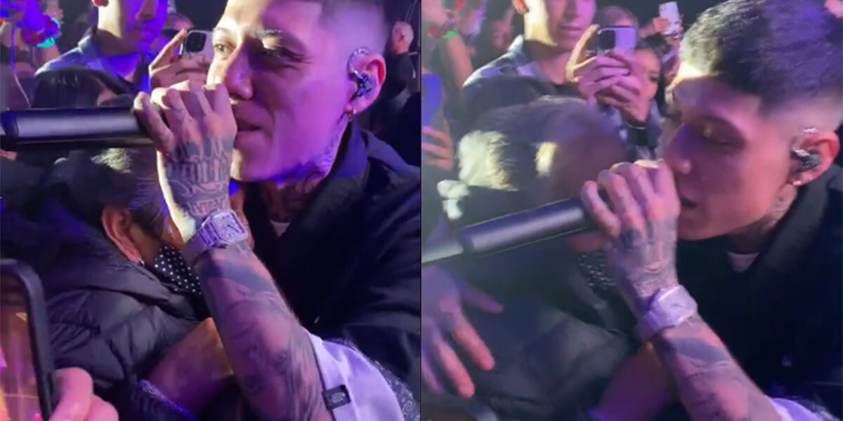 Santa Fe Klan le da beso a fan en pleno concierto y así fue como reaccionó 