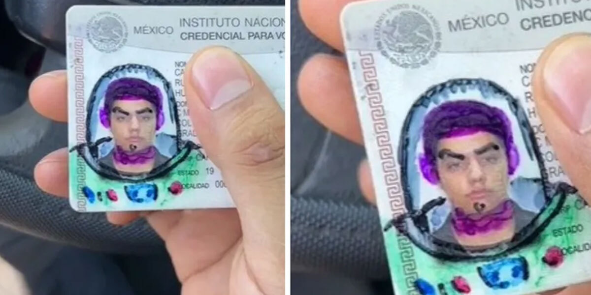 ¡Yo soy Buzz Lightyear! Joven se hace viral por hacer trámite con su credencial rayada 