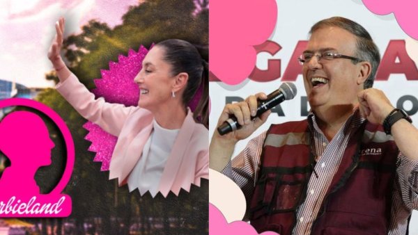 Marcelo Ebrard y Claudia Sheinbaum se suman a la fiebre de Barbie: ¿Una 'Marea Rosa' en la política mexicana?