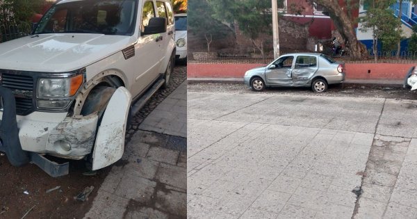 Choca dos autos en Paseo de la Presa de Guanajuato y logra huir impune