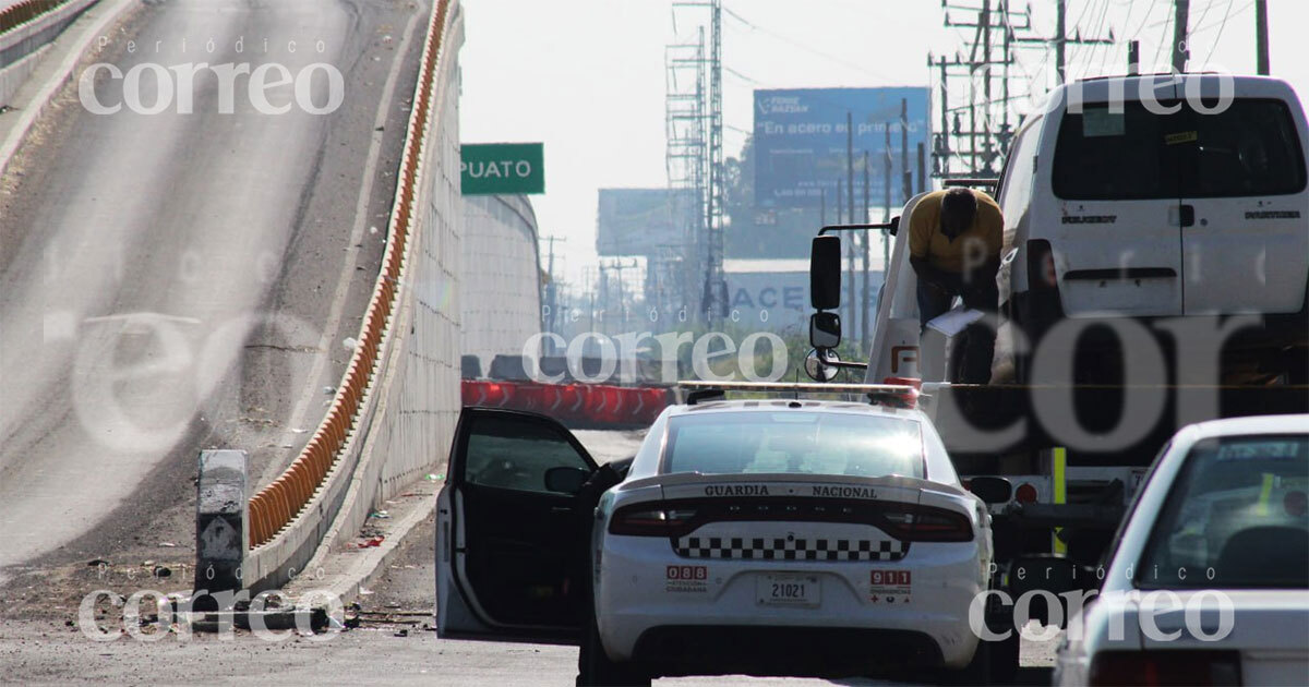 Aparatoso choque en el 'Puente Chocón' de la carretera Panamericana de Celaya deja un muerto 