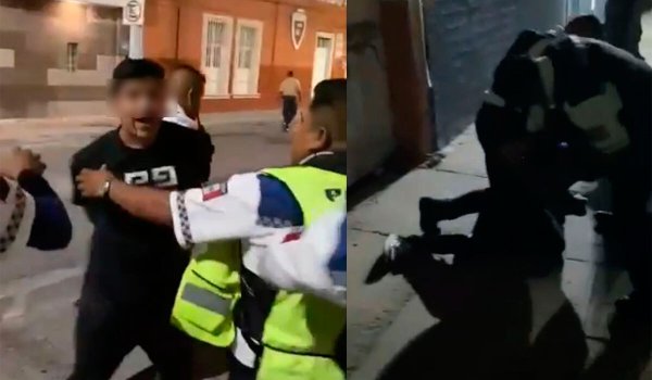 Video capta a tránsitos de León golpeando a detenidos en pleno centro por 