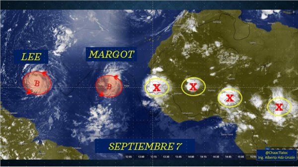 Huracán 'Lee' y tormenta tropical 'Margot' llegan a México: ¿a qué estados podría afectar?