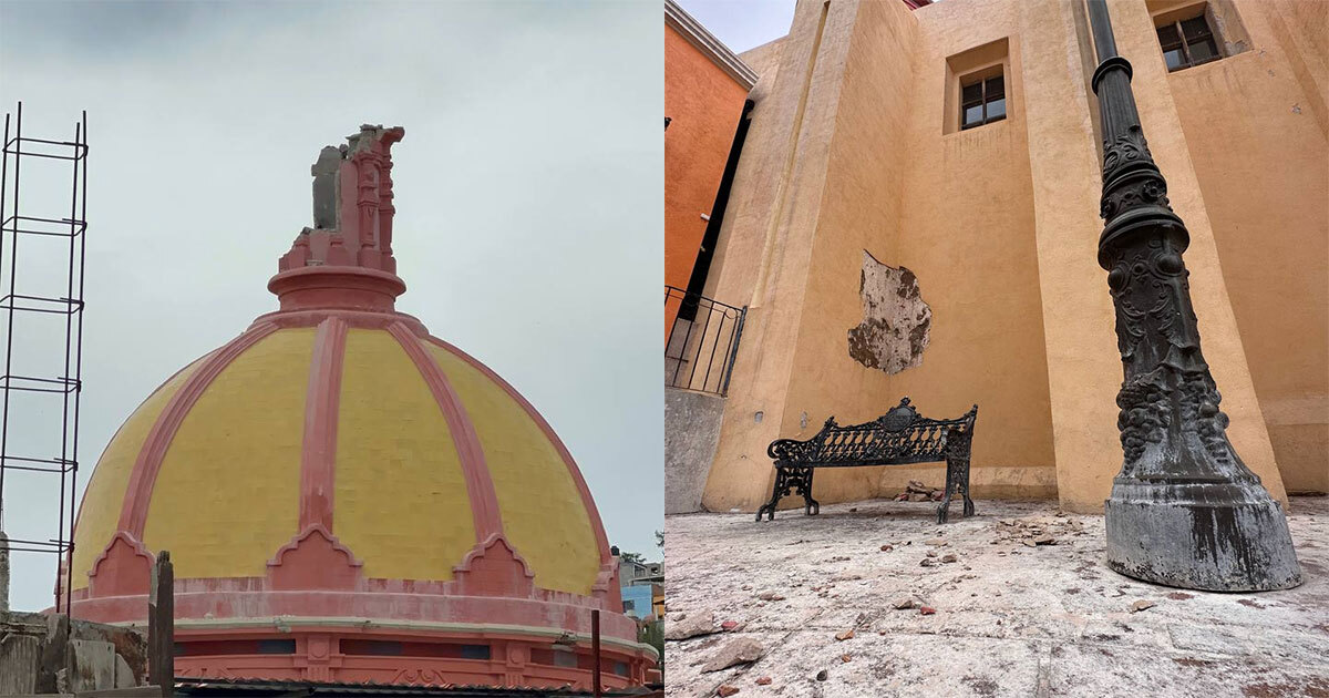 Entre escombros y destruido dejan al Templo de Pardo de Guanajuato, ¿qué le pasó a la cúpula?