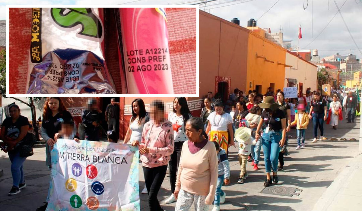 Denuncian repartición de comida caducada a niños tras desfile del 16 de septiembre en Tierra Blanca