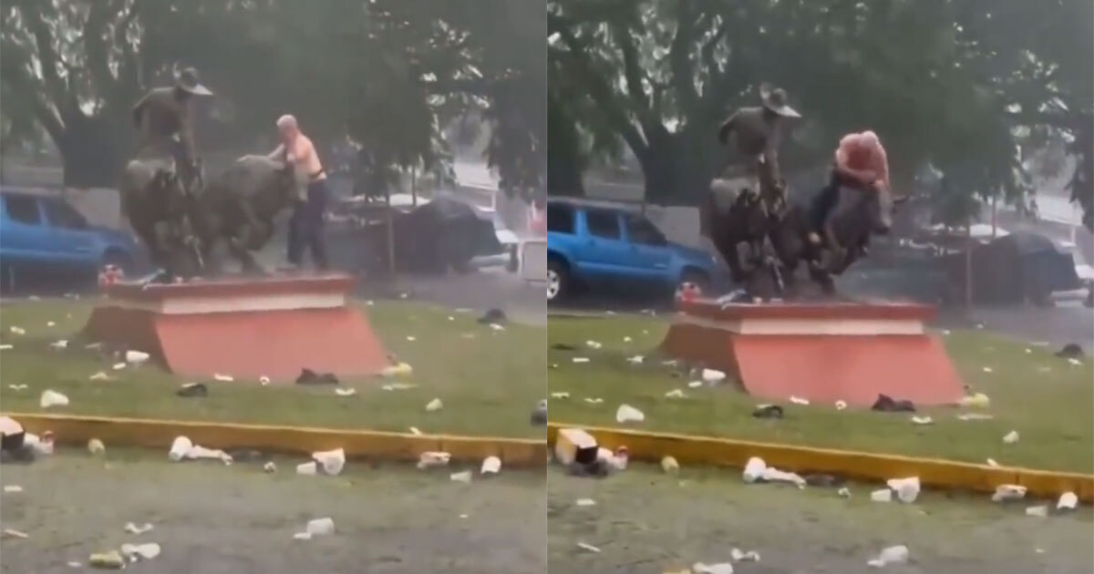 Video: hombre sorprende disfrutando la tormenta en Colima, pero pone en riesgo su vida