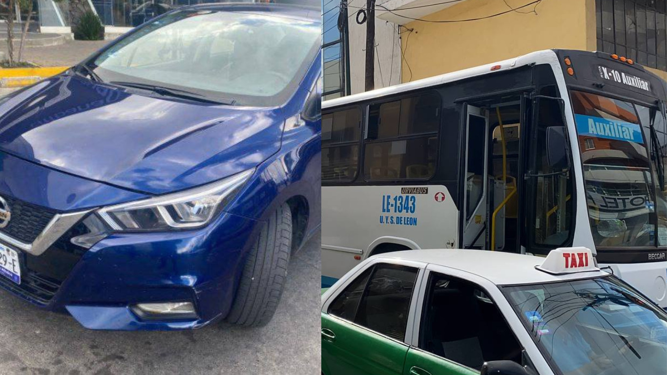 Taxi ejecutivo en León dispara contra camión de pasajeros 