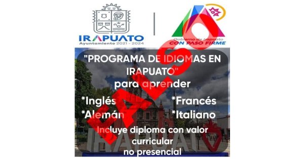 ¡No caigas! Ofertan cursos falsos de idiomas por parte del Gobierno Municipal de Irapuato 