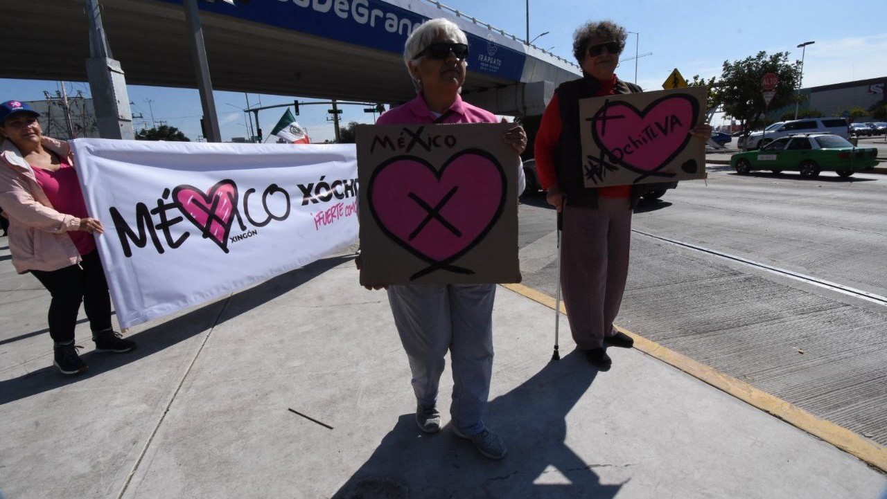 Con poca respuesta hacen manifestación en apoyo a Xóchitl Gálvez en Irapuato