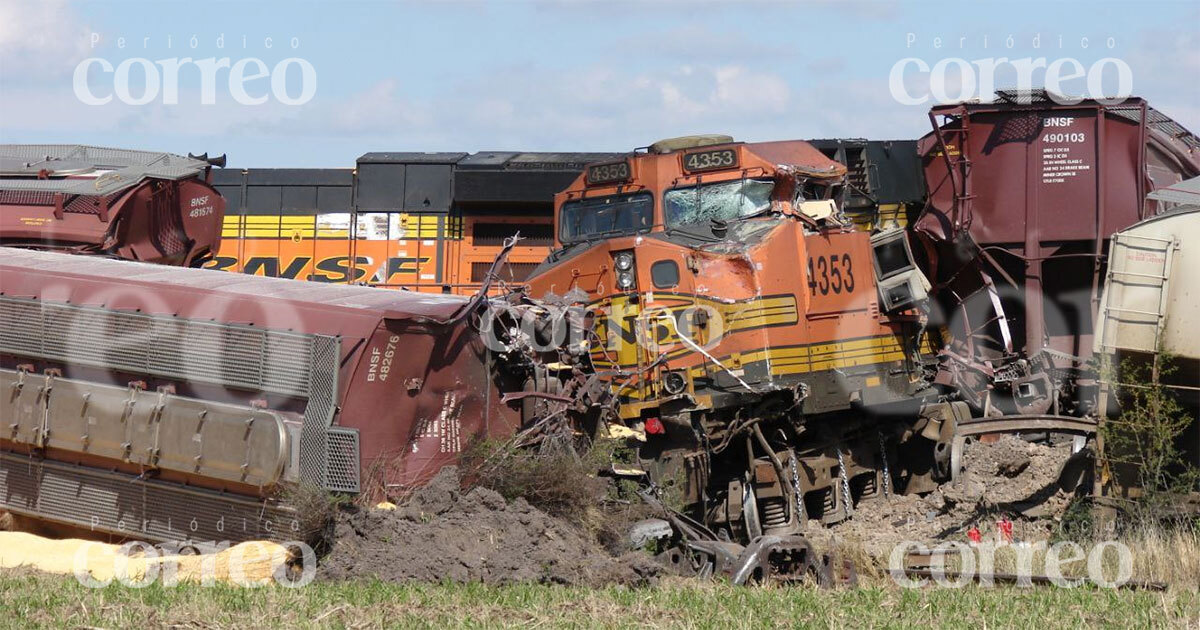 Descarrila ferrocarril en Salamanca; rieles se salen y vagones vuelcan