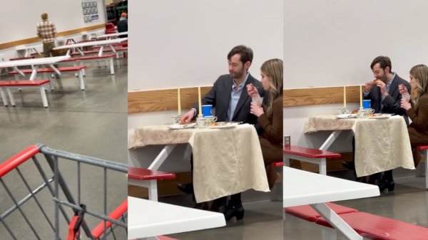 Video | Pareja comparte una cena romántica en Costco ¿momento tierno o tacaños extremos? 