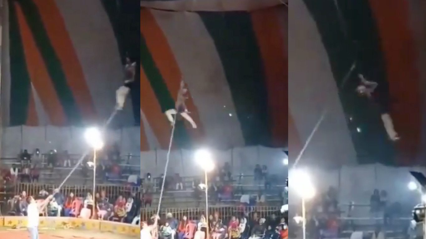 Mujer acrobata muere durante espectáculo de circo en vivo 