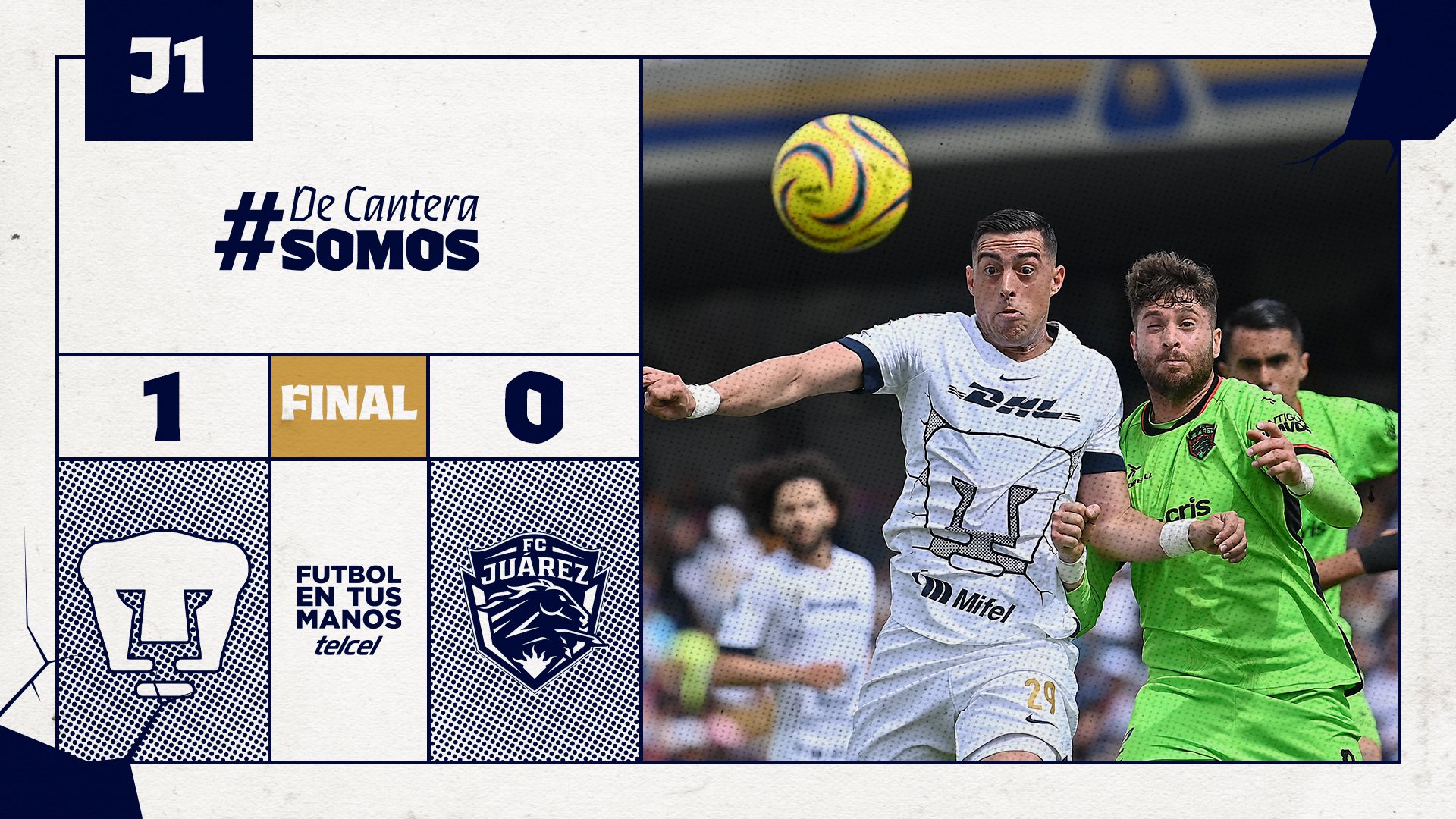 Pumas se impone 1-0 ante Juárez en el Torneo de Clausura 