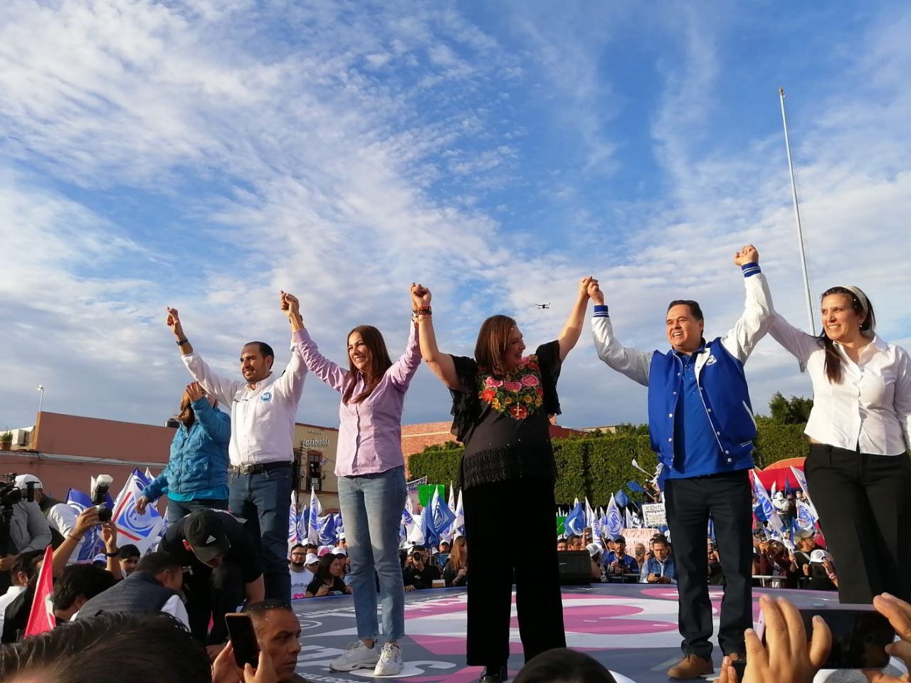 Así reciben a Xóchitl Gálvez en el cierre de su precampaña en Acámbaro 