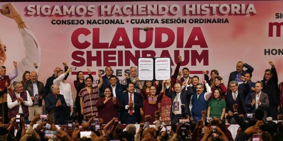 Claudia Sheinbaum protesta como candidata presidencial y llama a trabajar por México