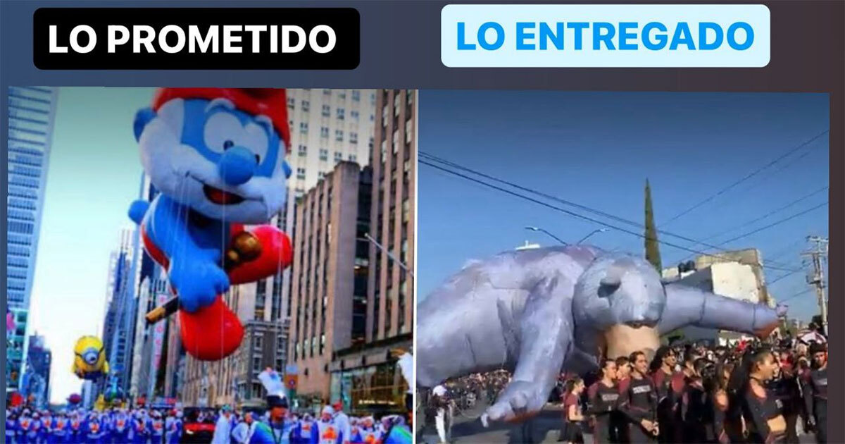 Critican con memes desfile de globos en León: “tuvimos un contratiempo”, reconoce Patronato 