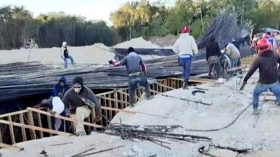 Se derrumba estructura del Tren Maya y deja dos trabajadores heridos ¿qué pasó?