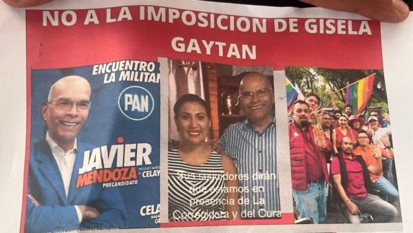 Morenistas protestan en Celaya contra candidatura a la alcaldía de Bertha Gisela Gaytán