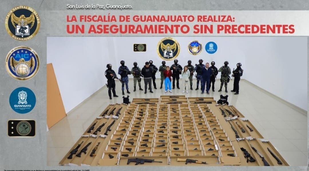 Decomisan gigantesco arsenal en San Luis de la Paz; hay cuatro detenidos