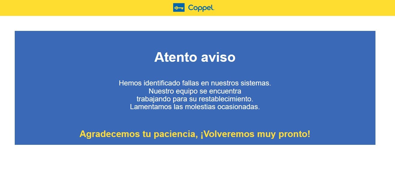 ¿Qué pasó con la página de Coppel? Usuarios reportan caída