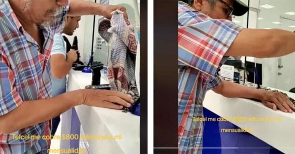 Video | Hombre paga deuda de 800 pesos de Telcel con monedas de 50 centavos: “es un robo” 