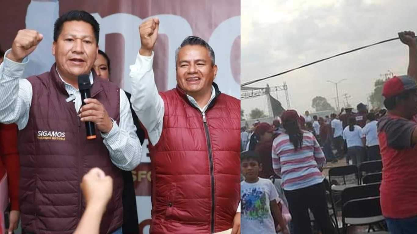 Lona cae sobre asistentes en cierre de campaña de candidato de Morena de Xonacatlán, Edomex; hay 39 heridos 