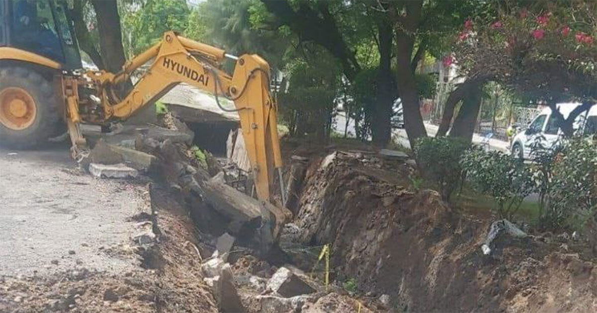 Por segunda ocasión, colapsa canal en San José de Guanajuato en Celaya 