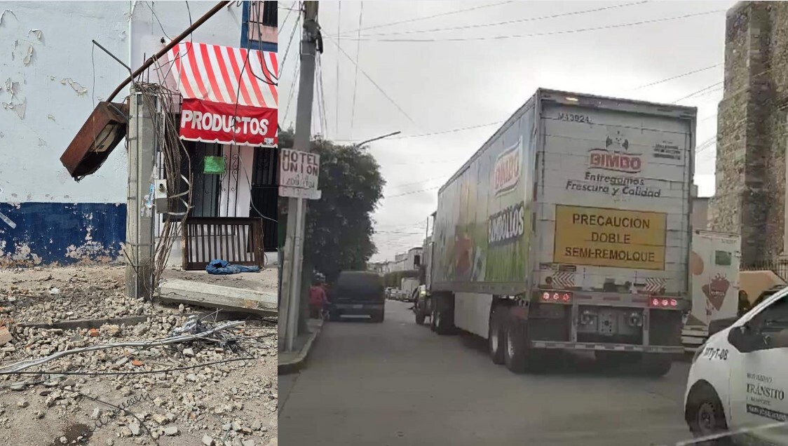 Repartidor derriba postes de luz en San José Iturbide y deja varias calles sin energía