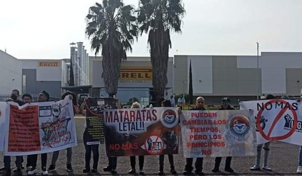 Protestan trabajadores de Goodyear en Pirelli Silao, alertan sobre la Liga Obrera