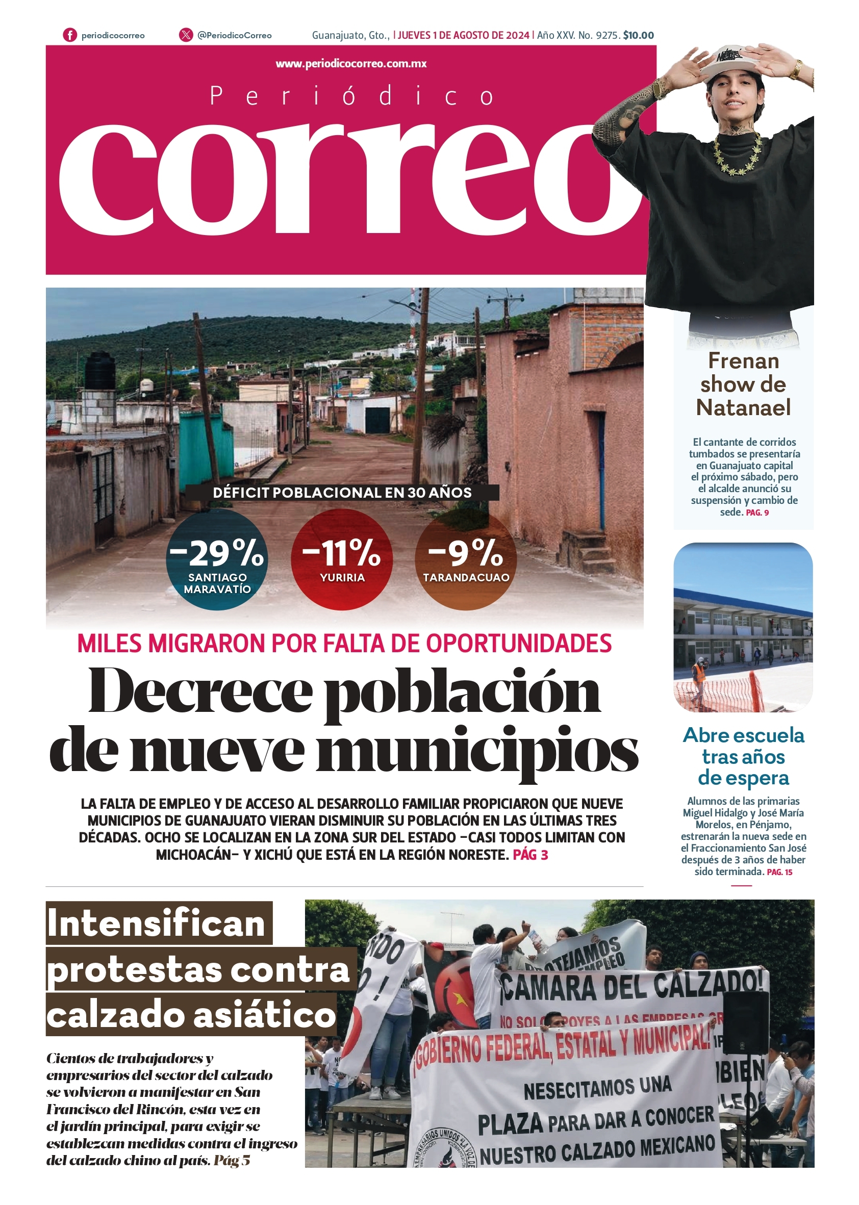 Edición Impresa Periódico Correo 1 de Agosto 2024