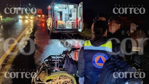 Accidente en Tarimoro deja un lesionado tras choque entre auto y cuatrimoto