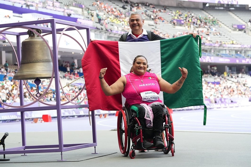 Gloria Zarza gana el oro en el impulso de bala en los Paralímpicos 2024